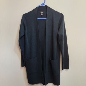 Iconic Eileen Fisher Open Cardigan 100% Italian Wool. S/P. Excellent Condition